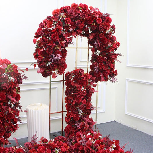 Artificial Rose Strip Table Runner Flower Row Arrangement Wedding Backdrop Wall Decor Flower String Party Stage Window Display #1038