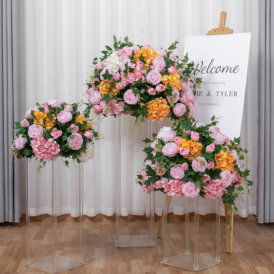 Luxury Custom 60/70cm Wedding Centerpiece Decor Table Flower Artificial Flower Ball Party Stage Road Lead Floral Window Display #1006