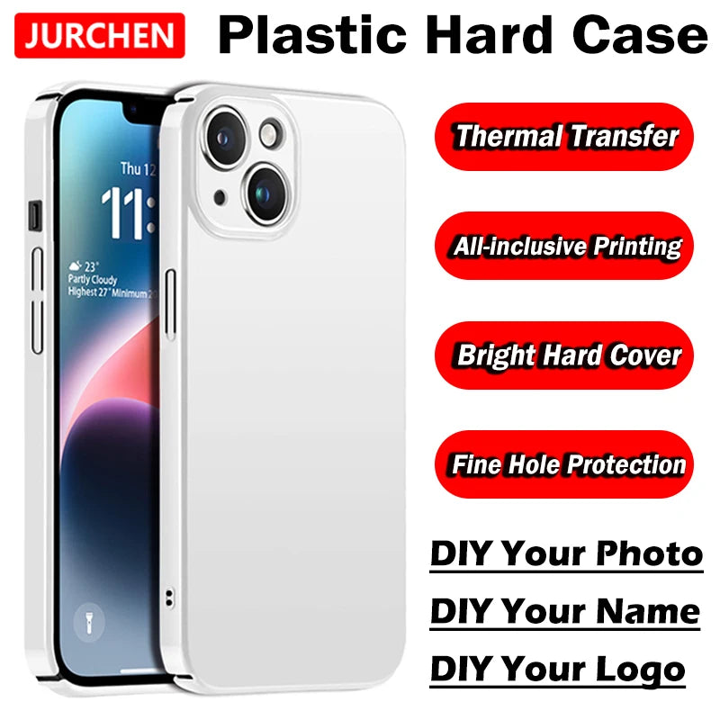 Custom Photo Plastic Cases For iPhone 16 13 15 11 13 12 Plus Mini XS 15Pro Pro Max SE 2020 2022 Images Hard Cover Side Printing