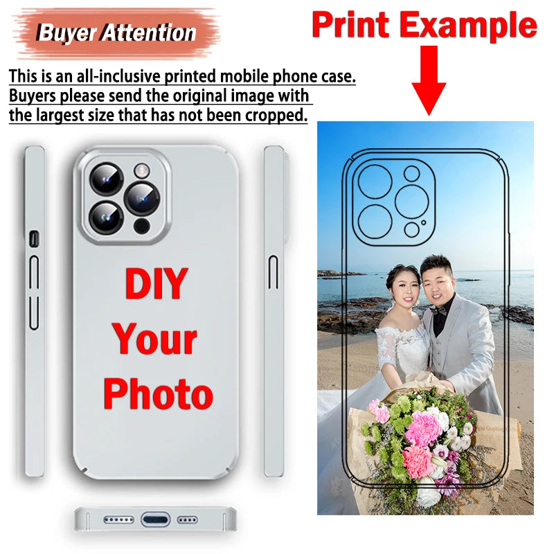 Custom Photo Plastic Cases For iPhone 16 13 15 11 13 12 Plus Mini XS 15Pro Pro Max SE 2020 2022 Images Hard Cover Side Printing