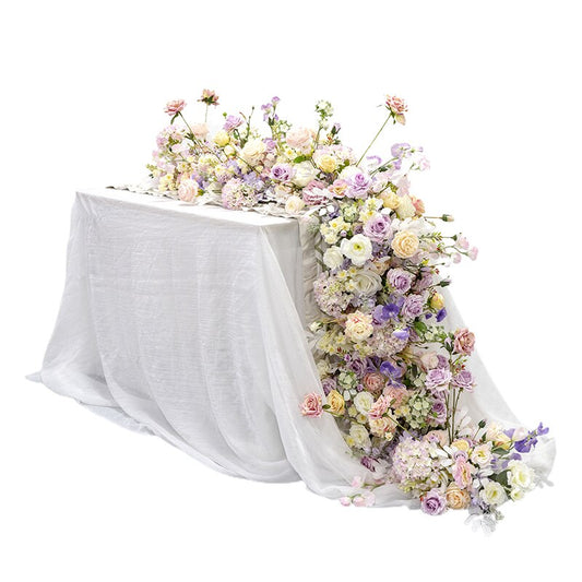 Table Runner Flower Arrangement Wedding Table Decor Floral Runner Artificial Flower Row Event Party Backdrop Prop Window Display #1110
