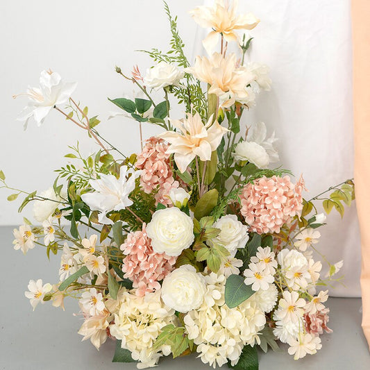 Champagne Wedding Floor Floral Arrangement Table Centerpieces Ball Welcome Sign Decor Flower Window Display Banquet Party Props #1046