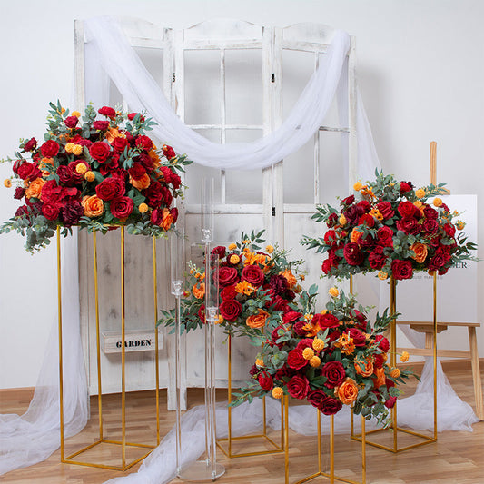 Large 80cm Artificial Flower Ball Wedding Table Centerpieces Stand Decor Table Flower Geometric Shelf Party Stage Display #1067