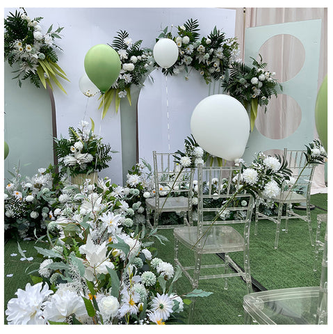 Customized New Wedding Forest Line Flowers Imitation Silk Flowers Green Plant Decoration Eucalyptus Flower Row Catwalk Lead Wedding Floral Arrangement #1059