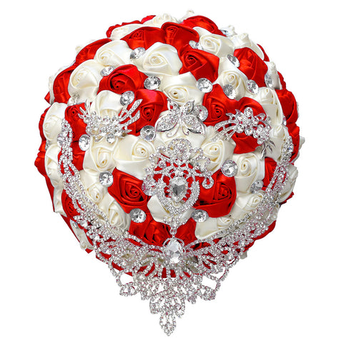 21cm Handmade Bridal Wedding Bouquet Bridal Bouquet Wedding Holding Flowers Diamond W2029