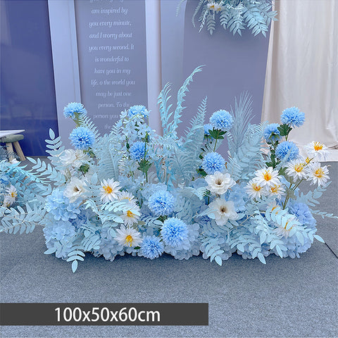 Customized Blue Wedding Floral Artificial Flowers Wedding Arrangement Flower Arrangement Road Flower Introduction Background Artificial Flowers Welcome Area Decorative Flowers. #1058