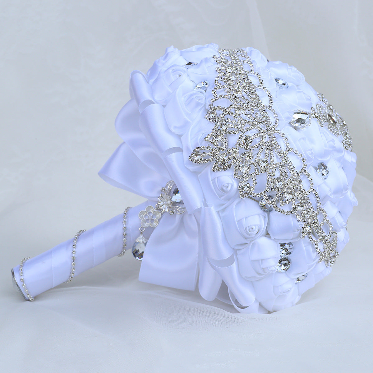 21cm Handmade Bridal Wedding Bouquet Bridal Bouquet Wedding Holding Flowers Diamond W2029