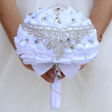 21cm Handmade Bridal Wedding Bouquet Bridal Bouquet Wedding Holding Flowers Diamond W2029