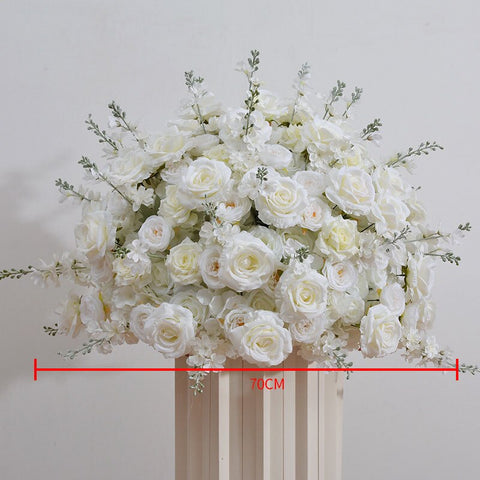 50/60/70cm White Rose Hydrangea Hyacinth Wedding Table Centerpieces Ball Event Party Stage Road Guide Decor Props Window Display #1005