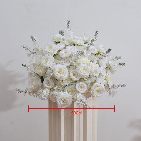 50/60/70cm White Rose Hydrangea Hyacinth Wedding Table Centerpieces Ball Event Party Stage Road Guide Decor Props Window Display #1005