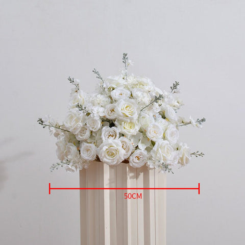 50/60/70cm White Rose Hydrangea Hyacinth Wedding Table Centerpieces Ball Event Party Stage Road Guide Decor Props Window Display #1005