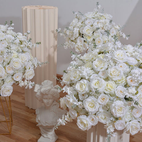 50/60/70cm White Rose Hydrangea Hyacinth Wedding Table Centerpieces Ball Event Party Stage Road Guide Decor Props Window Display #1005