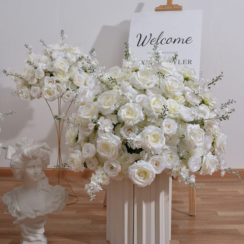 50/60/70cm White Rose Hydrangea Hyacinth Wedding Table Centerpieces Ball Event Party Stage Road Guide Decor Props Window Display #1005