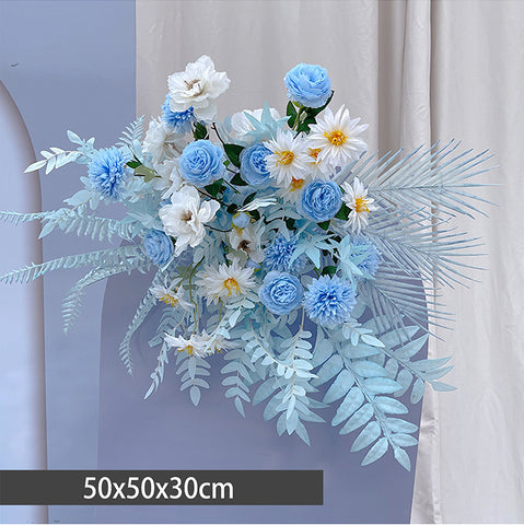 Customized Blue Wedding Floral Artificial Flowers Wedding Arrangement Flower Arrangement Road Flower Introduction Background Artificial Flowers Welcome Area Decorative Flowers. #1058