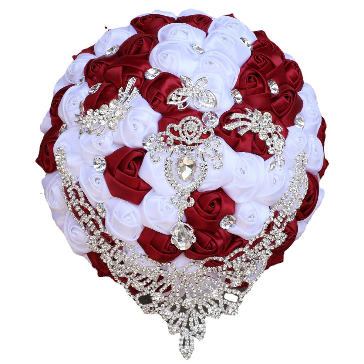 21cm Handmade Bridal Wedding Bouquet Bridal Bouquet Wedding Holding Flowers Diamond W2029