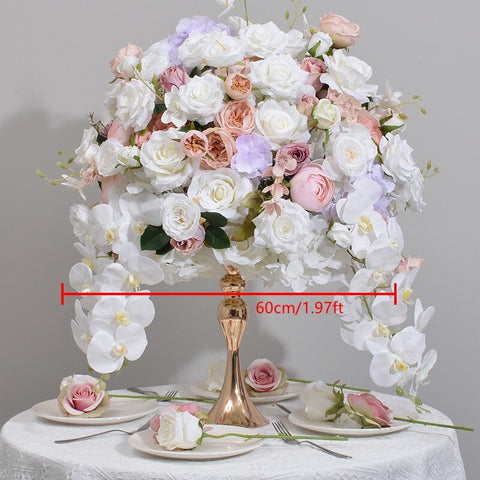 60cm Rose Orchid Hydrangea Table Centerpiece Flower Ball Arrangement Wedding Banquet Table Bouquet Party Props Window Display #1009