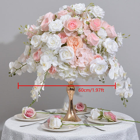 60cm Rose Orchid Hydrangea Table Centerpiece Flower Ball Arrangement Wedding Banquet Table Bouquet Party Props Window Display #1009