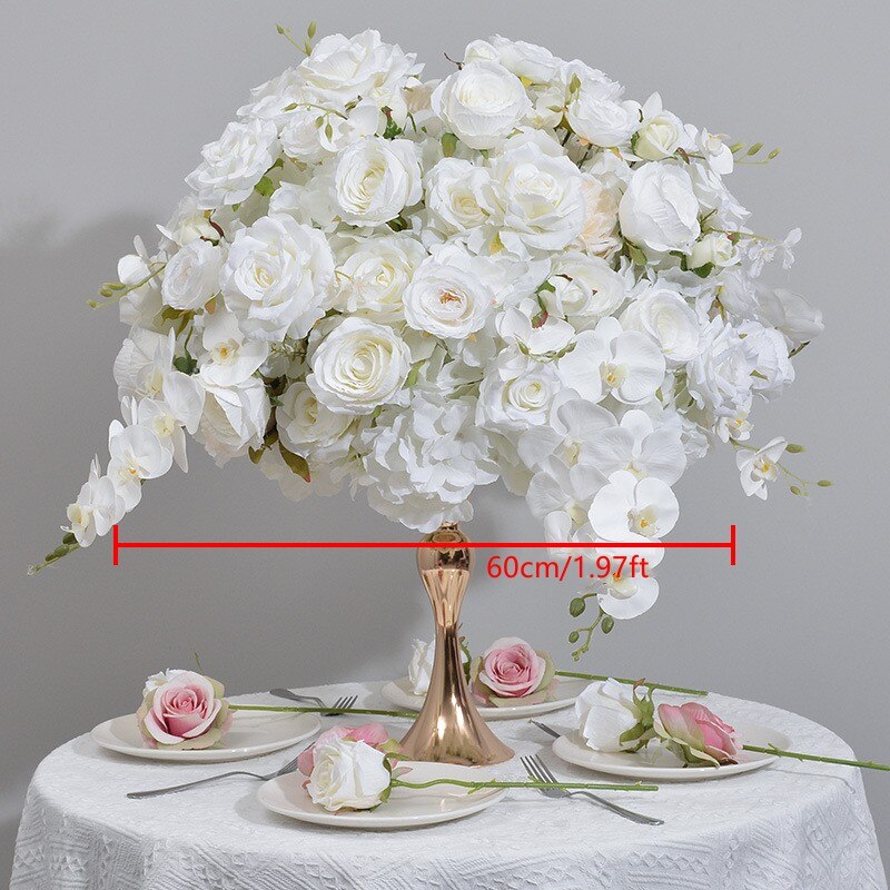 60cm Rose Orchid Hydrangea Table Centerpiece Flower Ball Arrangement Wedding Banquet Table Bouquet Party Props Window Display #1009