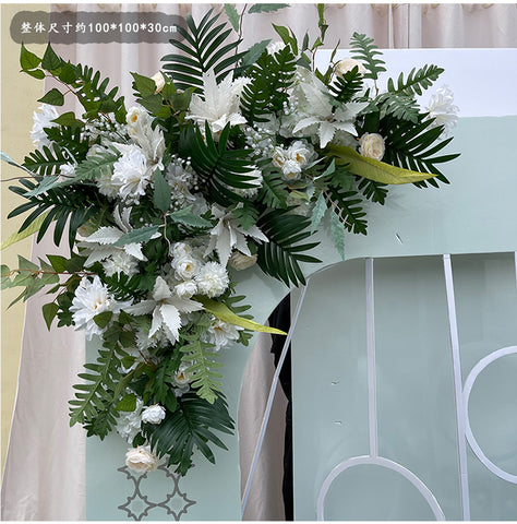 Customized New Wedding Forest Line Flowers Imitation Silk Flowers Green Plant Decoration Eucalyptus Flower Row Catwalk Lead Wedding Floral Arrangement #1059