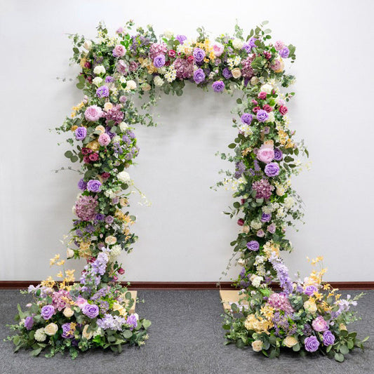 Purple Wedding Floral Arrangement Artificial Flower Row DIY Wedding Arch Decor Corner Flower Party Backdrop Stage Window Display #1100