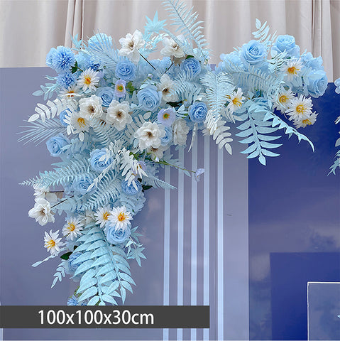 Customized Blue Wedding Floral Artificial Flowers Wedding Arrangement Flower Arrangement Road Flower Introduction Background Artificial Flowers Welcome Area Decorative Flowers. #1058