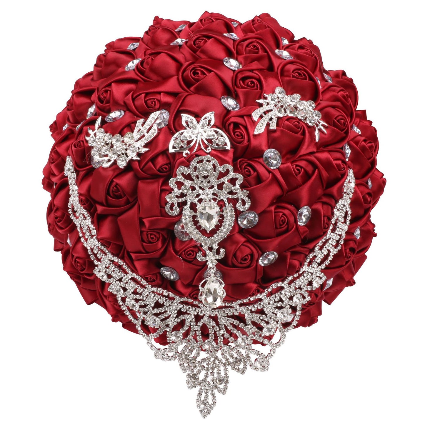 21cm Handmade Bridal Wedding Bouquet Bridal Bouquet Wedding Holding Flowers Diamond W2029