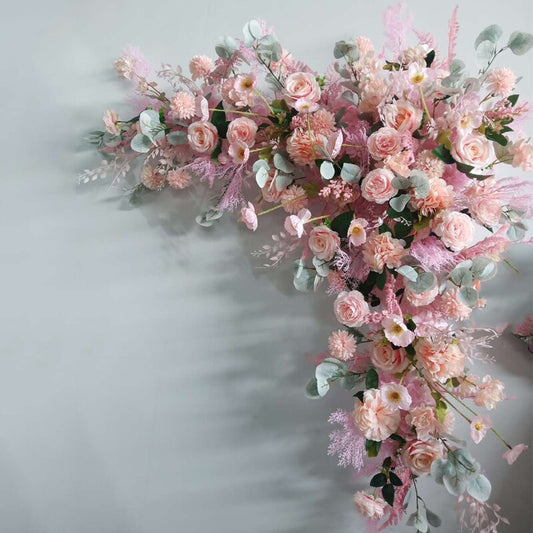 造花アレンジメントテーブルセンターピースフラワーボール三角形の花列装飾結婚式のアーチ背景パーティーステージイベント