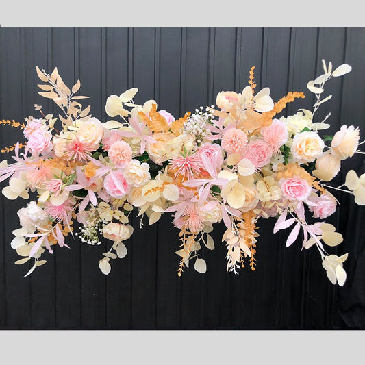 結婚式のテーブルセンターピースフラワーボールパーティーアーチ装飾背景造花白バラ牡丹フラワーアレンジメント