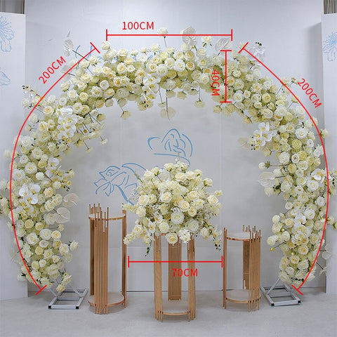 Champagne Wedding Backdrop Floral Arrangement Party Arch Decor Hang 1m/2m Flower Row Event 70cm Centerpieces Ball Window Display #1022