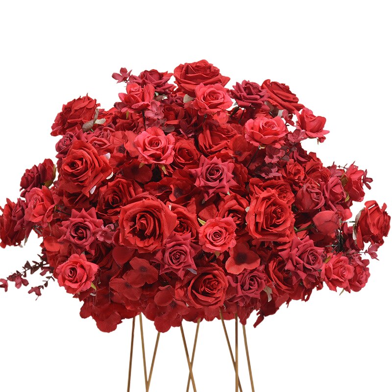 60cm Luxury Red White Pink Rose Table Centerpiece Ball Wedding Table Flower Arrangement Birthday Party Props Window Display #1012