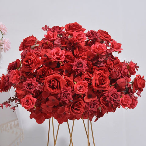 60cm Luxury Red White Pink Rose Table Centerpiece Ball Wedding Table Flower Arrangement Birthday Party Props Window Display #1012