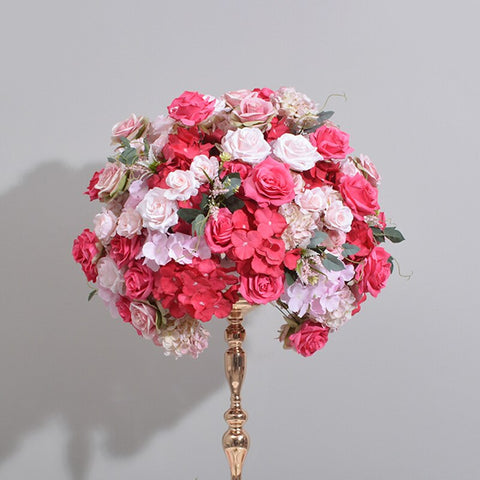 New Style Silk Rose Hydrangea Artificial Flower Ball Centerpieces  Centerpieces Party Decor Table Floral Ball Evenr Prop #1016