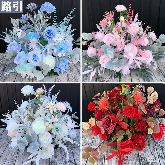 New Wedding Road Flower-attracting Hotel Flower-arranging Stage Hanging Ladder Site Layout Silk Flower Wedding Flower Ball Floriculture. #1081