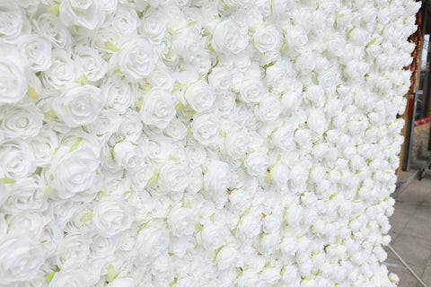 Pure White Cloth Bottom Rose Wall Background Wall High-density 5D Wedding Decoration Wedding Decoration Simulation Cloth Flower Wall #1097