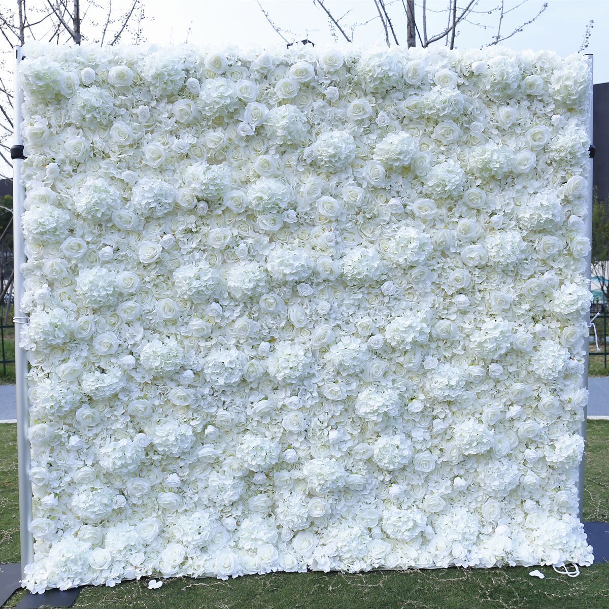 White Cloth Bottom Flower Wall Background Wall Simulation Flower Photography Background Wedding Decoration Wall #1120