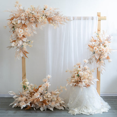 Champagne Wedding Simulation Set Floral Arrangement Small Fresh Silk Flower Fake Flower Road Lead Flower Hall Background Decorative Flower Props #1047