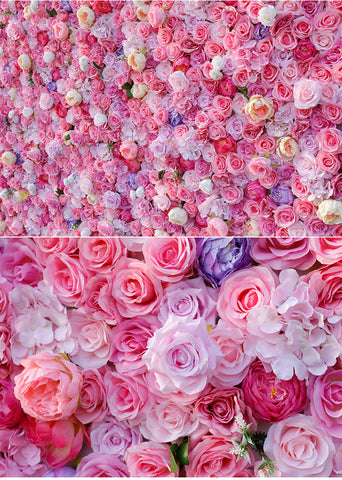 High Density Cloth Bottom Simulation Flower Wall Background Wall Wedding Site Layout Wedding Decoration Net Red Rose Silk Flower Wall #1065