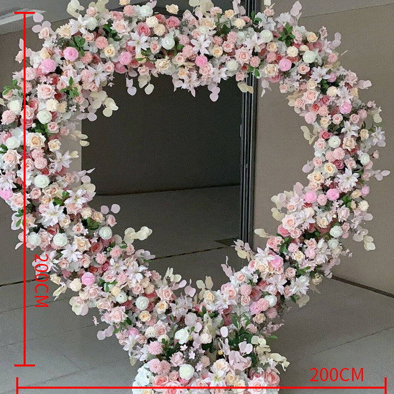 New Heart Shaped Frame Flower Art Package Shopping Mall Window Exhibition Hall Display Flowers Wedding Background Stage Decoration Simulation Flowers #1073