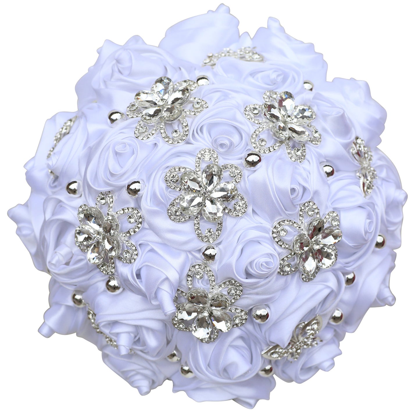 18cm Wedding Bouquet Bride Bridal Brooch Bouquets Bridesmaid Diamond Pearl Ribbon Valentine's Day Confession Party Church Corsage Flower W2023