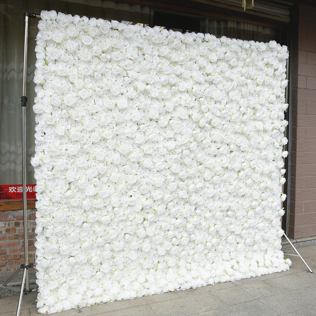 Pure White Cloth Bottom Rose Wall Background Wall High-density 5D Wedding Decoration Wedding Decoration Simulation Cloth Flower Wall #1097