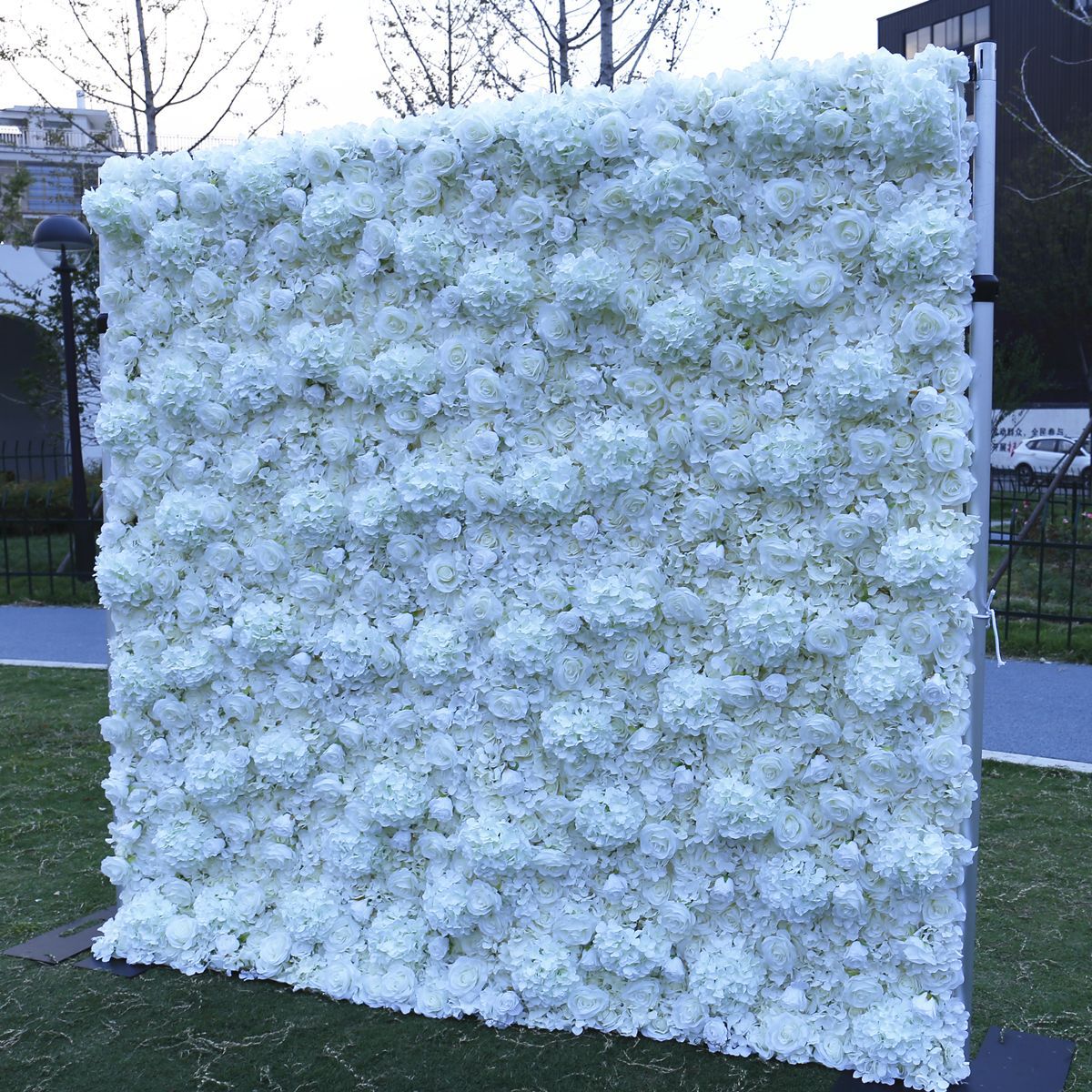 White Cloth Bottom Flower Wall Background Wall Simulation Flower Photography Background Wedding Decoration Wall #1120