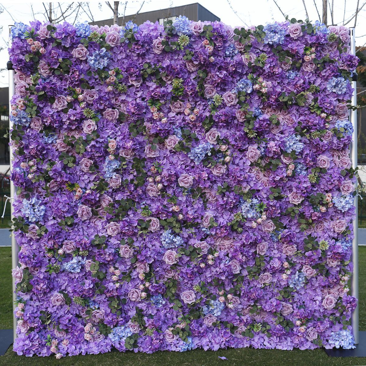 Purple Cloth Flower Wall Artificial Flower Background Wall Wedding Decoration Shop Window Decoration Outdoor Activity Scenery #1098