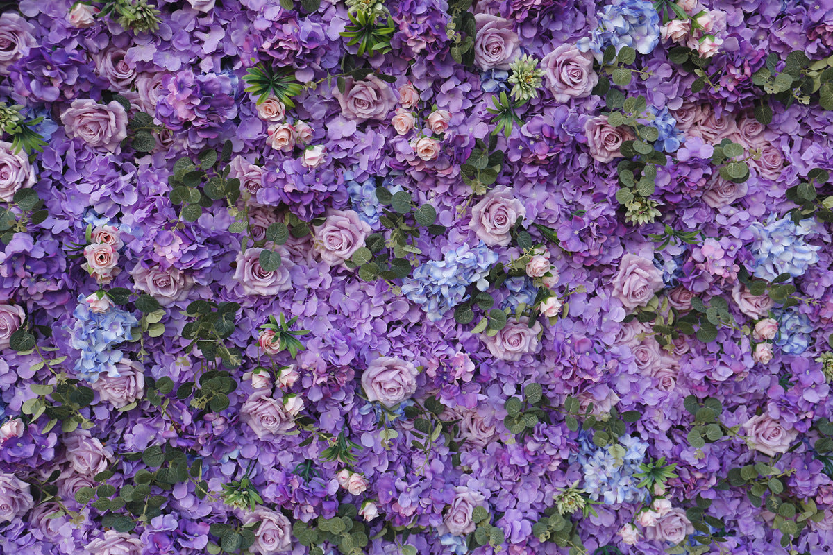 Purple Cloth Flower Wall Artificial Flower Background Wall Wedding Decoration Shop Window Decoration Outdoor Activity Scenery #1098