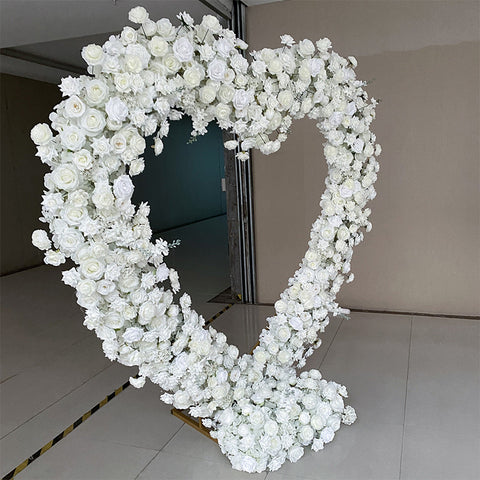 New Heart Shaped Frame Flower Art Package Shopping Mall Window Exhibition Hall Display Flowers Wedding Background Stage Decoration Simulation Flowers #1073