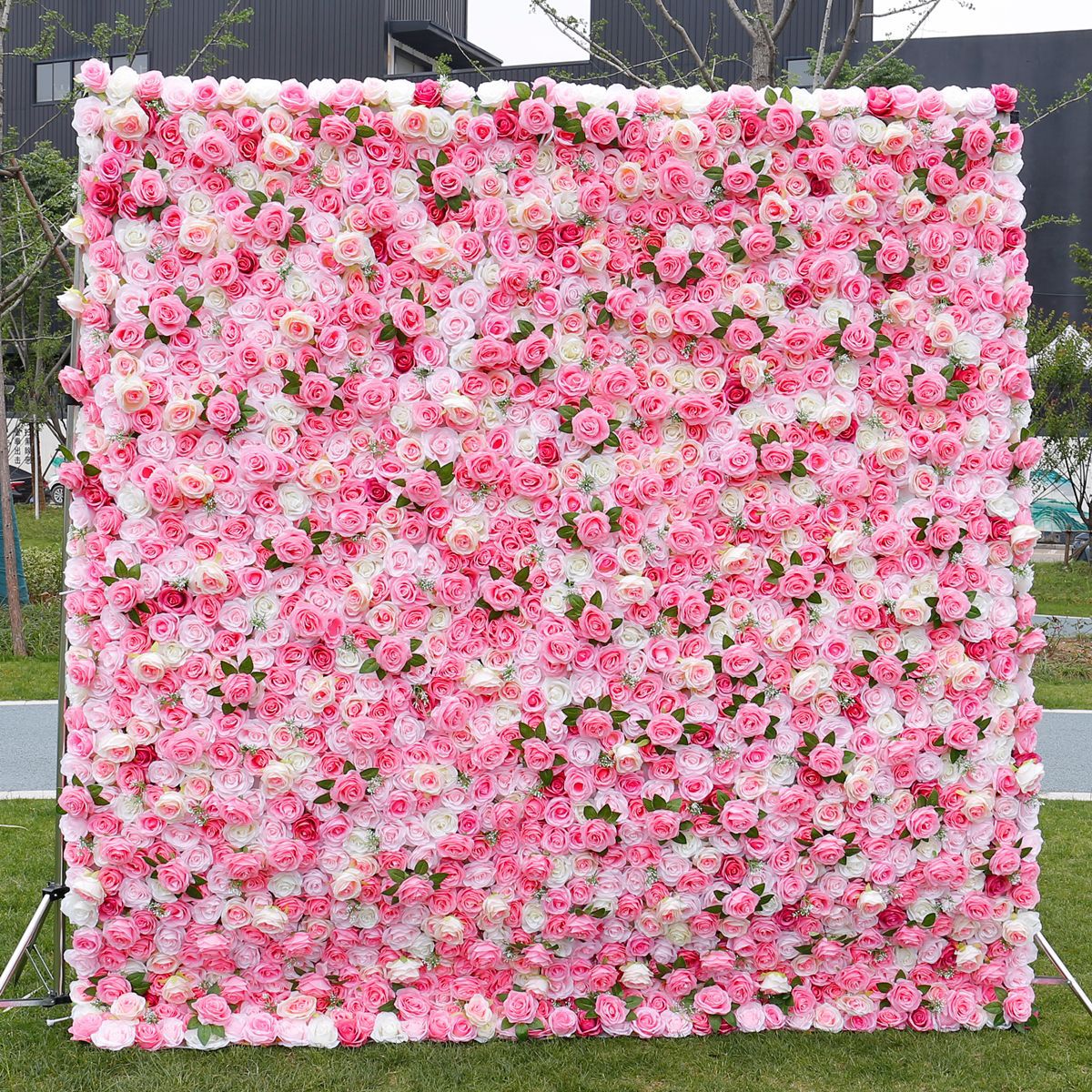 Cross Border Foreign Trade Pink Cloth Bottom Simulation Wall Wedding Floral Tiktok Network Red Broadcast Background Rose Wall #1051