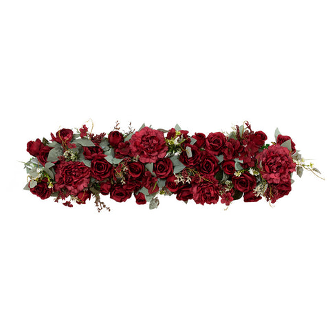 New artificial flower rows, wedding background, welcome area is arranged with hanging flowers, arches, window windows, door decorations, long rows of flowers #1071