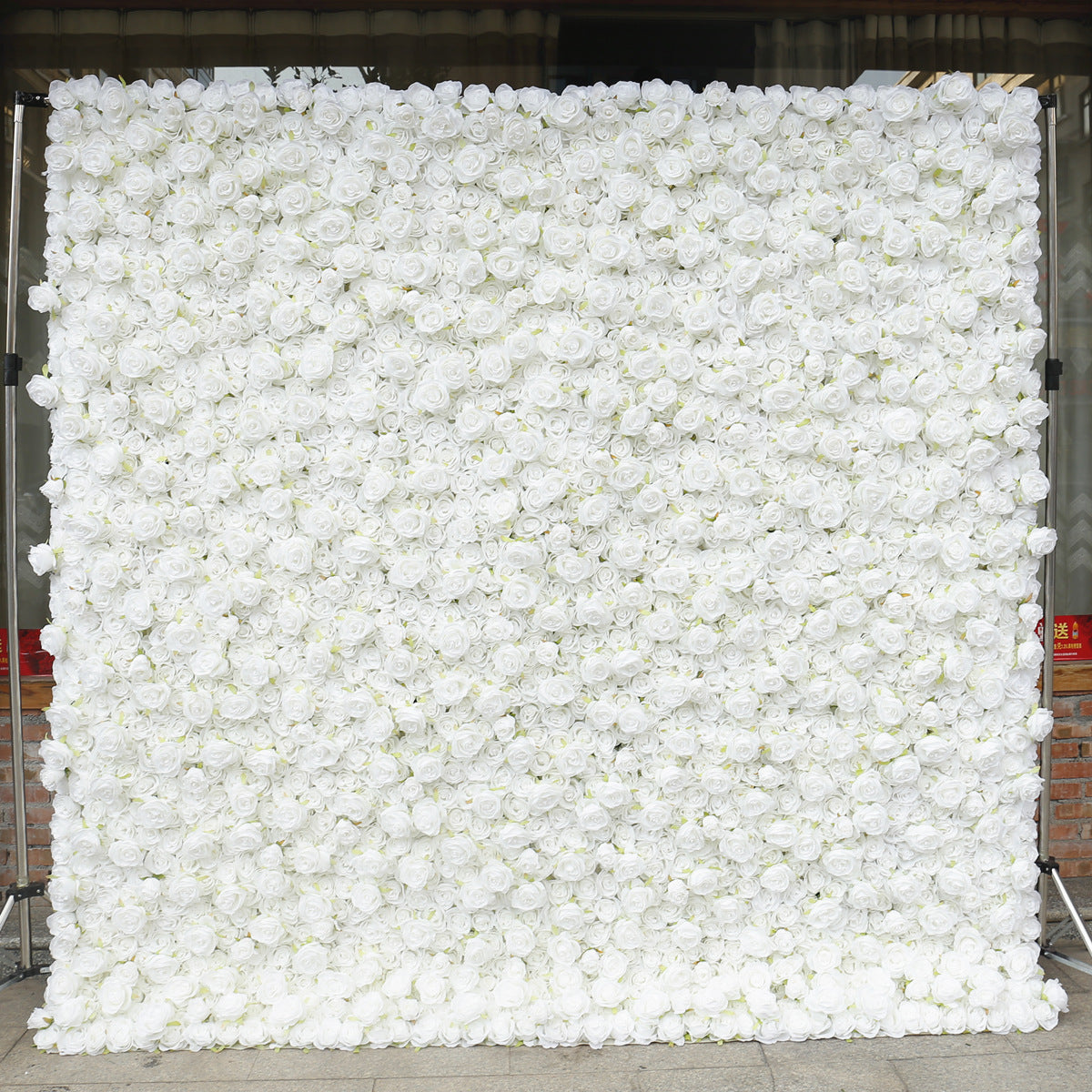 Pure White Cloth Bottom Rose Wall Background Wall High-density 5D Wedding Decoration Wedding Decoration Simulation Cloth Flower Wall #1097