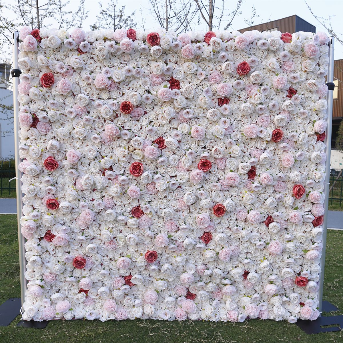 Pink Cloth Bottom Simulation Flower Wall Background Wall Cross-border Wedding Decoration Wedding Decoration Rose Simulation Flower #1087