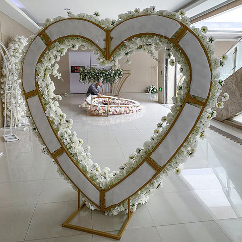 New Heart Shaped Frame Flower Art Package Shopping Mall Window Exhibition Hall Display Flowers Wedding Background Stage Decoration Simulation Flowers #1073