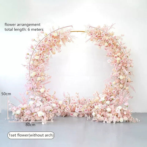 Pink Wedding Arch Floral Arrangement Event Party Backdrop Stage Decor Floor Flower Row Store Salon Layout Window Display Props #1090